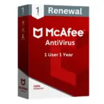 Renew McAfee Antivirus 1 User 1 Year