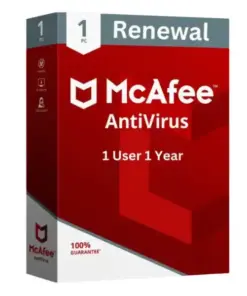Renew McAfee Antivirus 1 User 1 Year