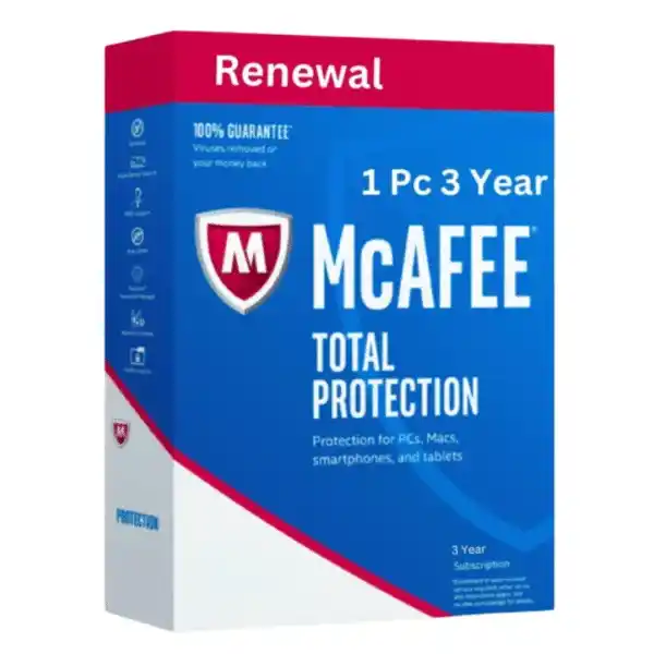 Renew McAfee Total Protection 1 Pc 3 Years