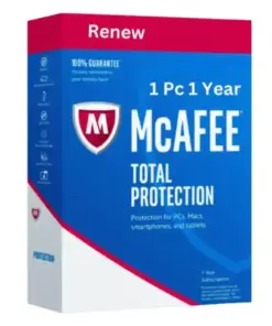Renew McAfee Total Protection 1 User 1 Year