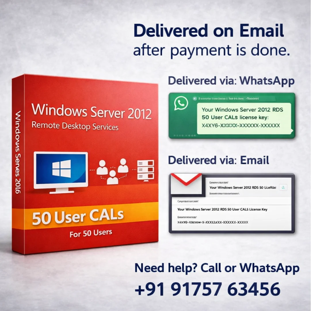 Windows Server 2016 RDS User CAL license key delivery with installation guide and official download support