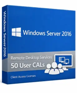 Windows Server 2016 RDS 50 User CAL license key digital product image for remote desktop access
