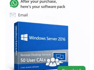 Windows Server 2016 RDS User CAL 50 users instant delivery license key illustration