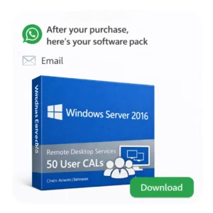 Windows Server 2016 RDS User CAL 50 users instant delivery license key illustration