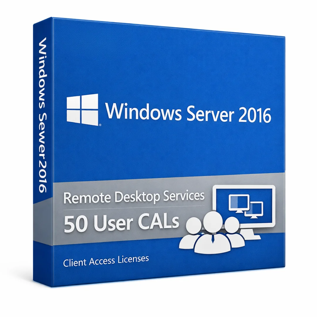 Windows Server 2016 RDS 50 User CAL license key digital product image for remote desktop access