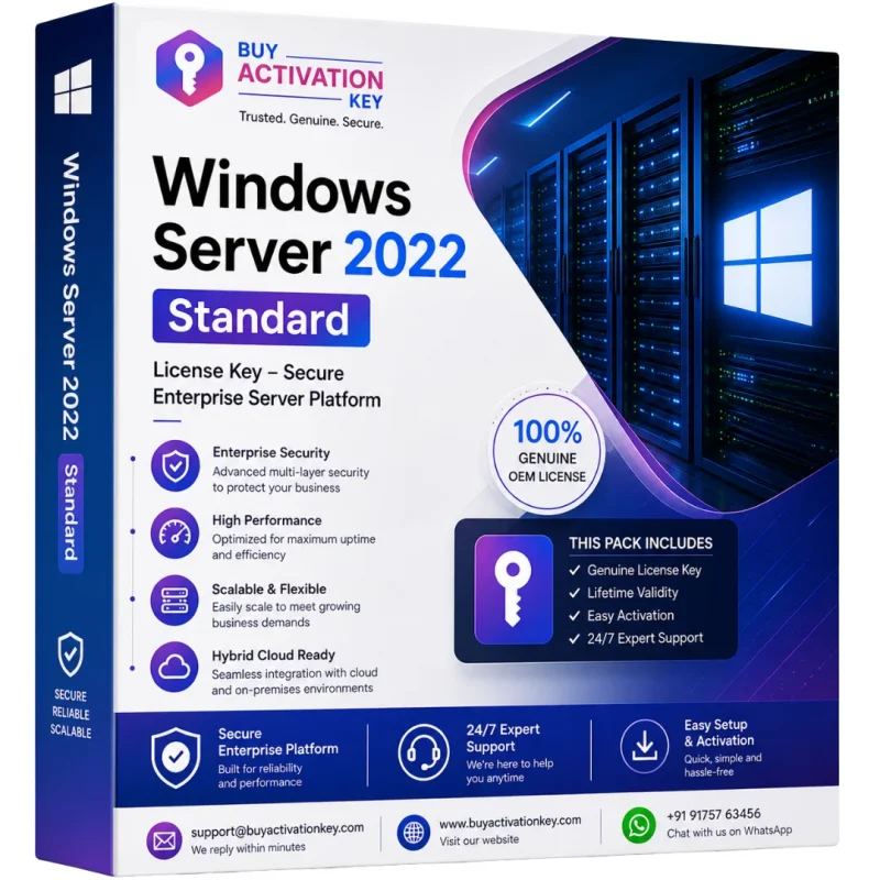 Windows Server 2022 Standard License Key – Secure Enterprise Server Platform