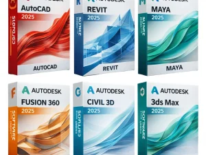 Autodesk Single Software 2025 boxes AutoCAD Revit Maya Fusion 360 Civil 3D 3ds Max design tools