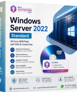 Windows Server 2022 Standard 16 Core OEM Pack with DVD & License Key