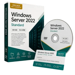 Windows Server 2022 Standard 64Bit 16 Core OEM Pack With Installation Dvd & Licence Key